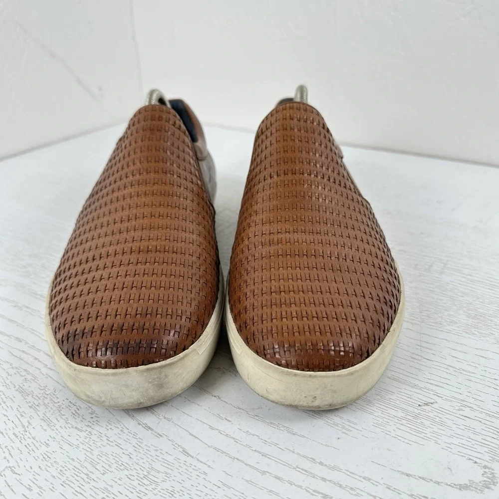 Robert Graham Dion Shoes Brown Men's 13‎ RGS5195 Woven Leather Lifestyle Sneaker